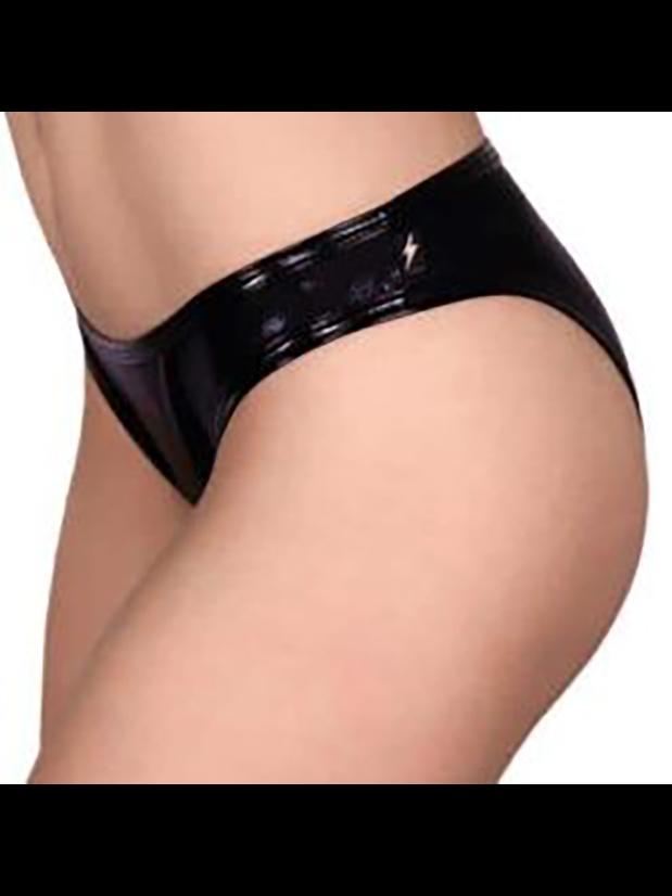 Cleo The Hurricane Metallic Black Skimpy Hot Pants