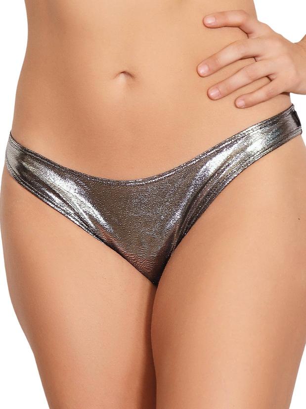 Cleo The Hurricane Metallic Scanty Pants - Chrome