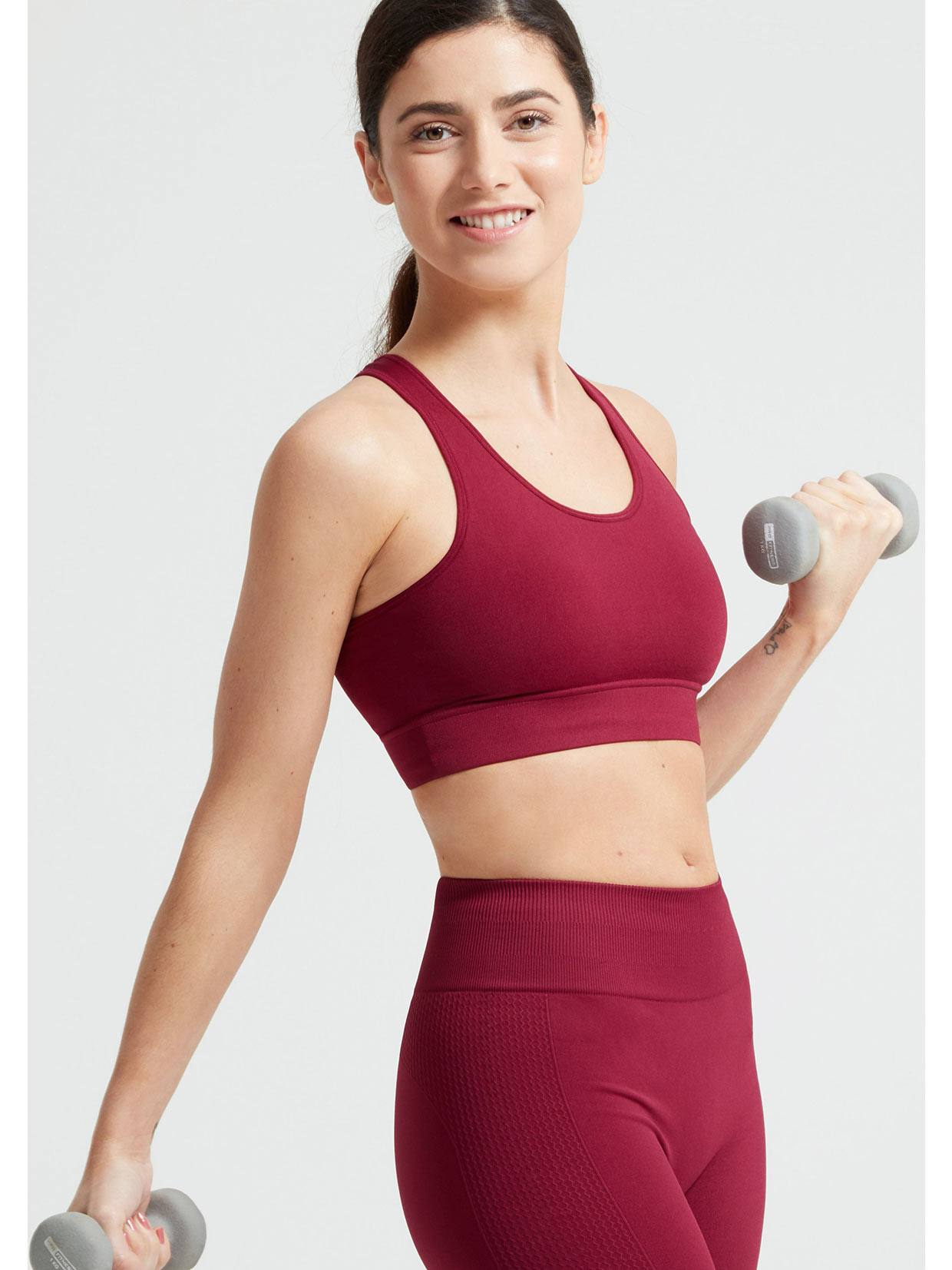 Jilla Active Deep Crescent Sports Bra - Raspberry