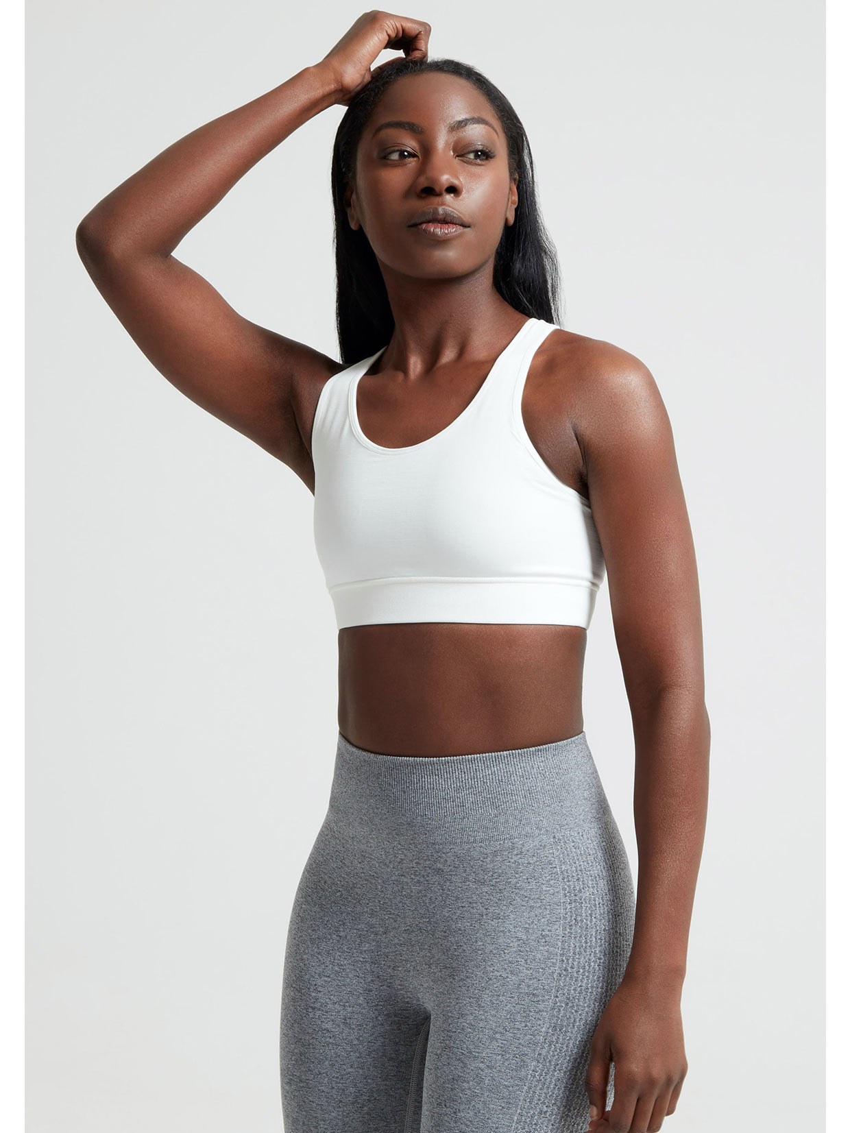 Jilla Active Deep Crescent Sports Bra - White