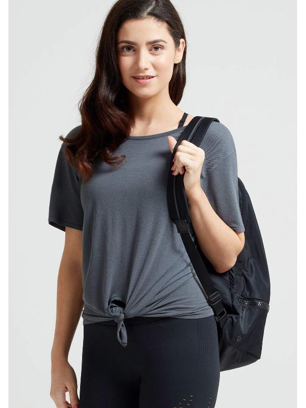 Jilla Active Easy Breezy Tie Bamboo T-Shirt - Grey