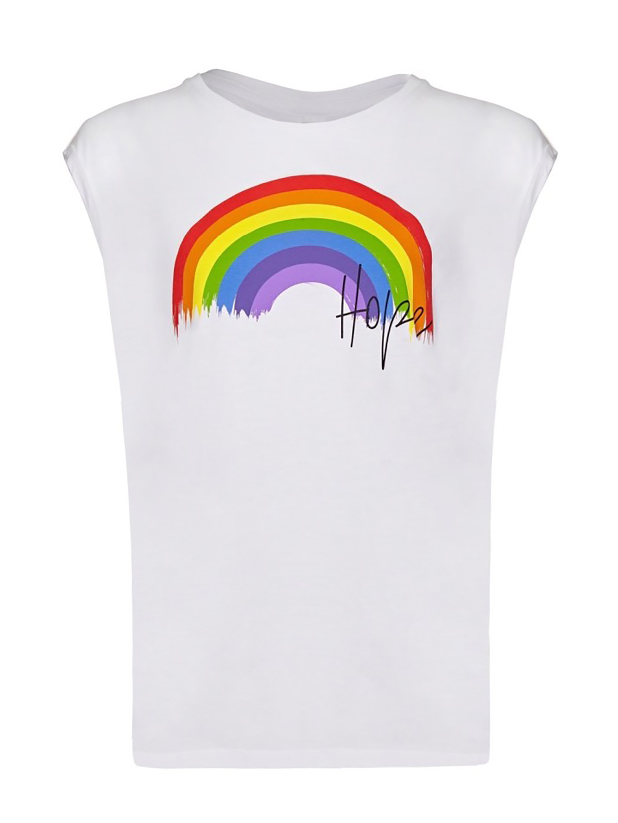 Yoga Leggs Rainbow and Hope White Tank Top