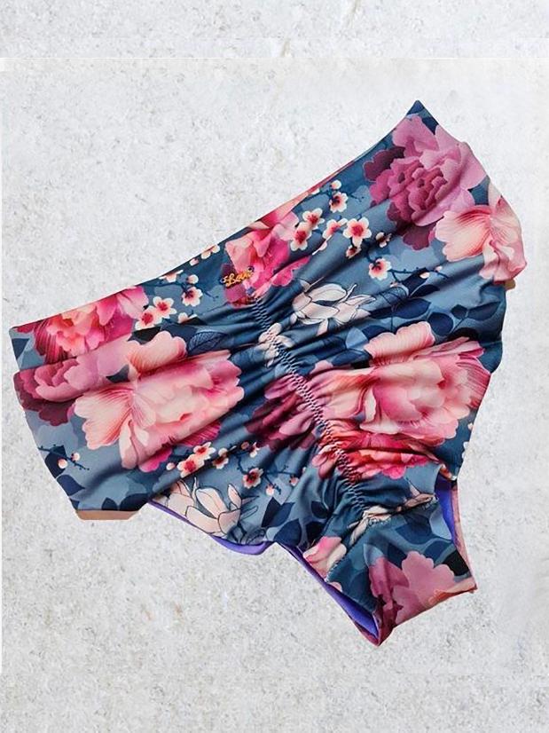 Sapphire Hot Pants - Peony Bloom Low Waisted Bottoms