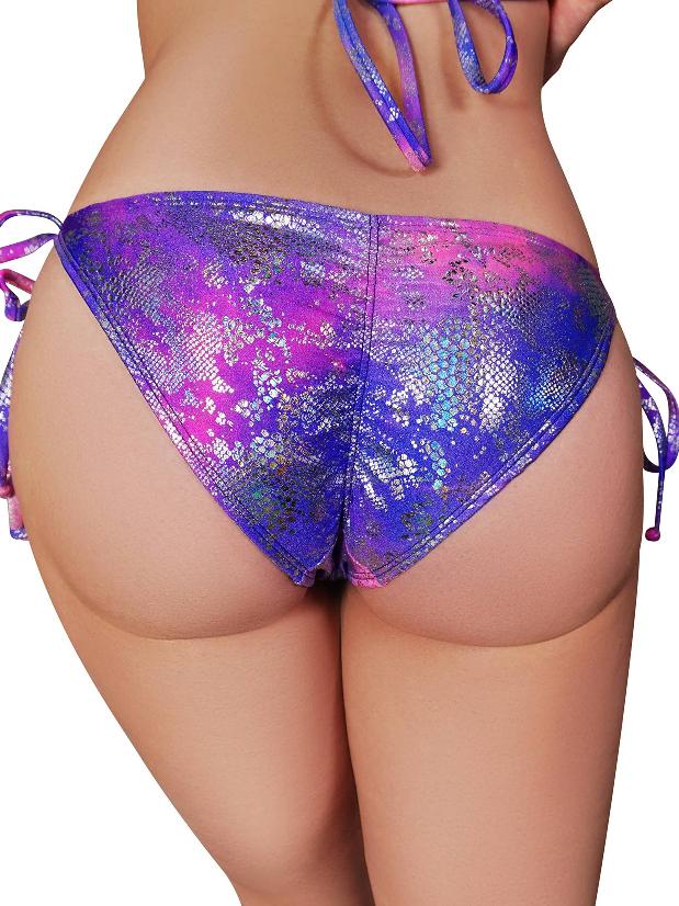 Cleo The Hurricane Reptile String Bikini Bottom - Purple Pink