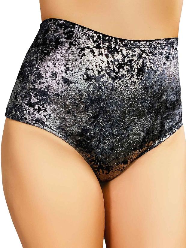 Cleo The Hurricane - Viva La Velvet Silver High Waisted Hot Pants