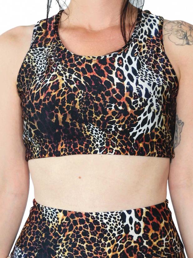 Juicee Peach Anna Crop - Brown Leopard