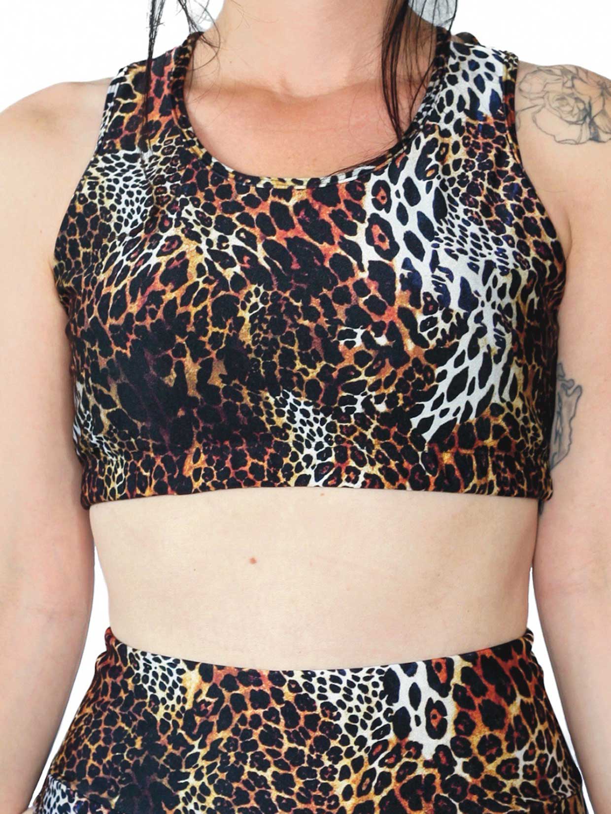 Juicee Peach Anna Crop - Brown Leopard