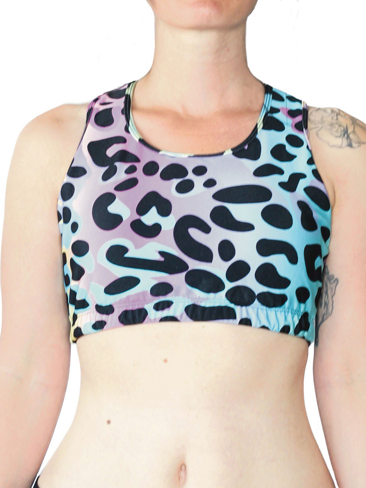 Juicee Peach Anna Crop - Rainbow Leopard